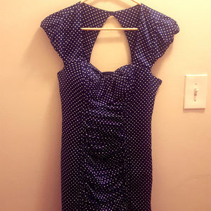 Guess Sweetheart Top Navy/White Polka Dot Dress